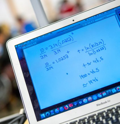 Computer screen showing a math problem