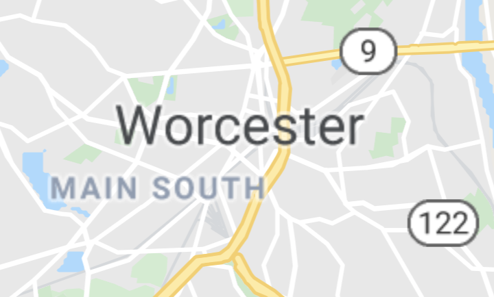 Map of Worcester, MA