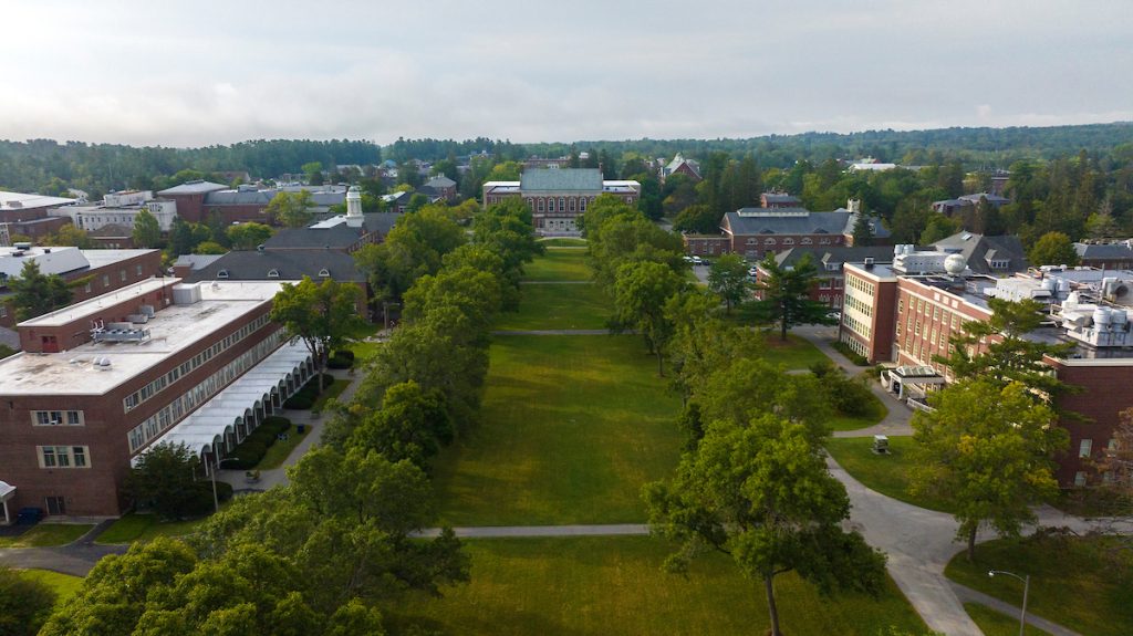 An aerial photo of the University of Maine