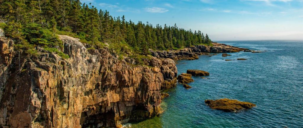 A photo of Maine's rocky coastline in Acadia National Park
